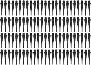 Dartfellas Spare Soft Tips Replacement Plastic Dart Points, Black (Pack of 100)