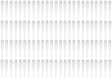 Dartfellas Spare Soft Tips Replacement Plastic Dart Points, White (Pack of 100)