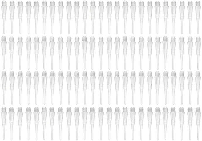 Dartfellas Spare Soft Tips Replacement Plastic Dart Points, White (Pack of 100)