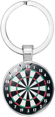 Dartboard FOB Keychain, Great for Dart Teams & Leagues (Silver)