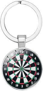 Dartboard FOB Keychain, Great for Dart Teams & Leagues (Silver)
