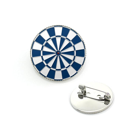 Art Attack Dartboard Badge, Shirt Suit Brooch Pin Great for Dart Teams & Leagues (Blue & White)