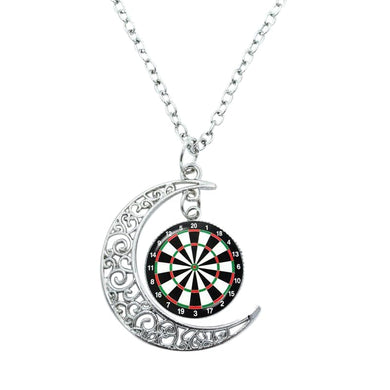 Art Attack Dartboard Sun Moon Stars Chain Necklace