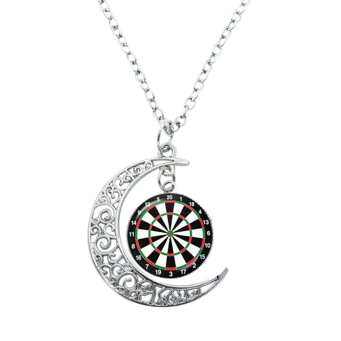 Art Attack Dartboard Sun Moon Stars Chain Necklace