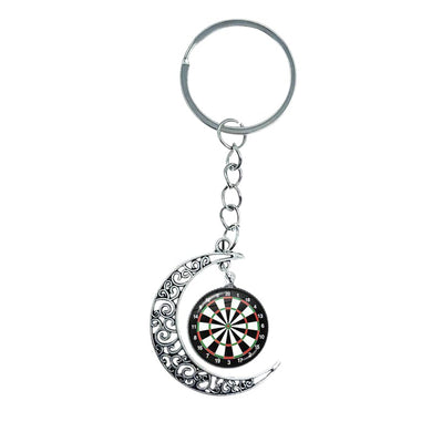 Art Attack Dartboard Sun Moon Stars Key Chain Ring