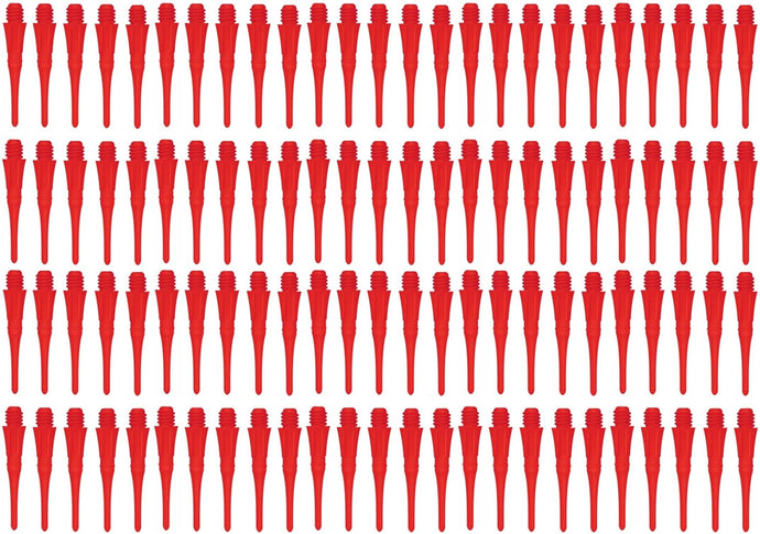 Dartfellas Spare Soft Tips Replacement Plastic Dart Points, Red (Pack of 100)