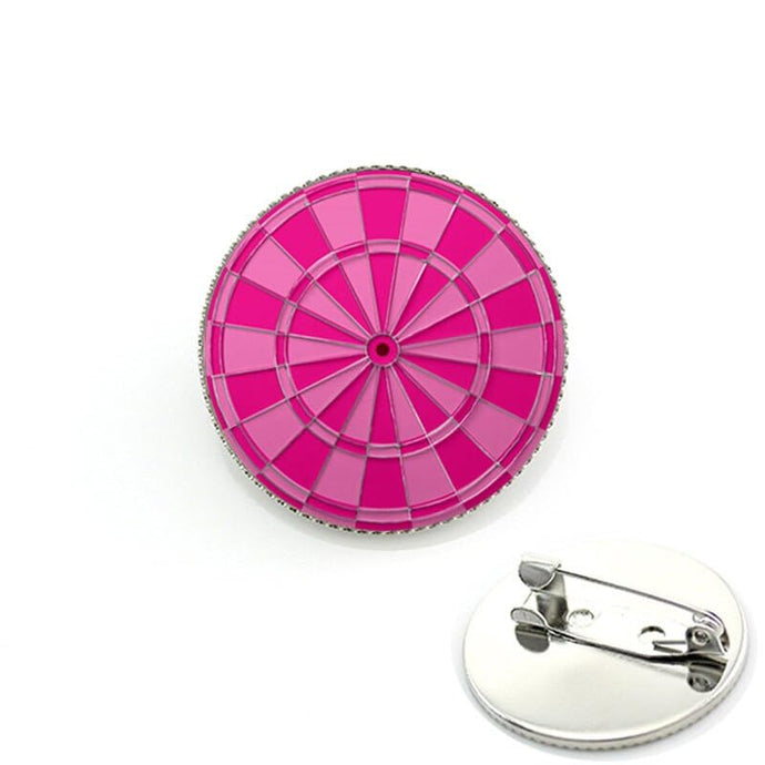Art Attack Intense Pink Dartboard Badge, Shirt Suit Brooch Pin Great for Dart Teams & Leagues (Dark & Light Pink)