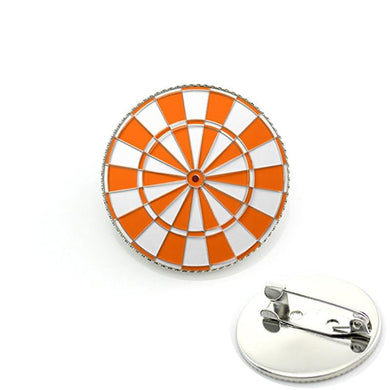 Art Attack Popsicle Dartboard Badge, Shirt Suit Brooch Pin Great for Dart Teams & Leagues (Orange & White)