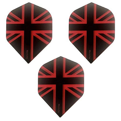 Designa DSX Patriot Black British United Kingdom England 100 Micron Extra Strong Standard Dart Flights (1 Set)