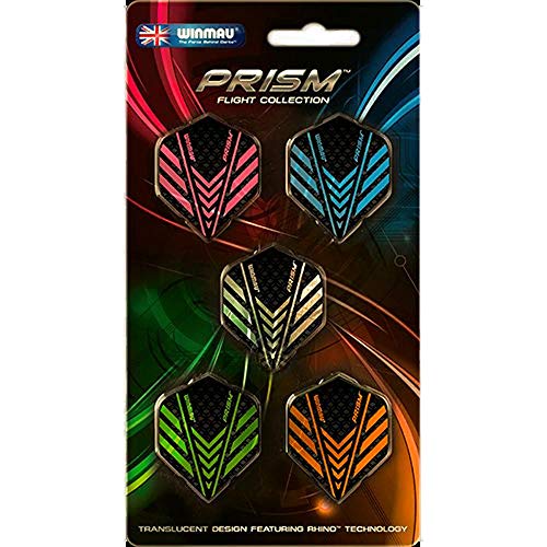 Winmau Prism Dart Flight Collection, Rhino Technology, Mixed Colours (5 Sets)