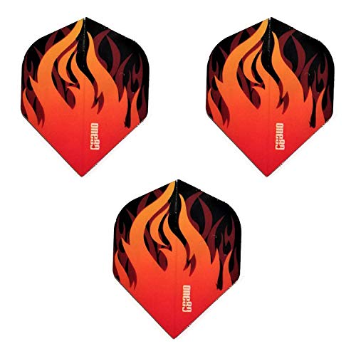ONE80 Great Ball of Fire Orange Flames Standard Dart Flights (1 Set)