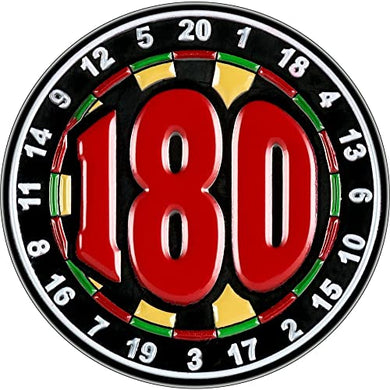 Designa 180 Dartboard Enamel Pin Trophy Badge, Great for Dart Teams & Leagues