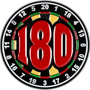 Designa 180 Dartboard Enamel Pin Trophy Badge, Great for Dart Teams & Leagues
