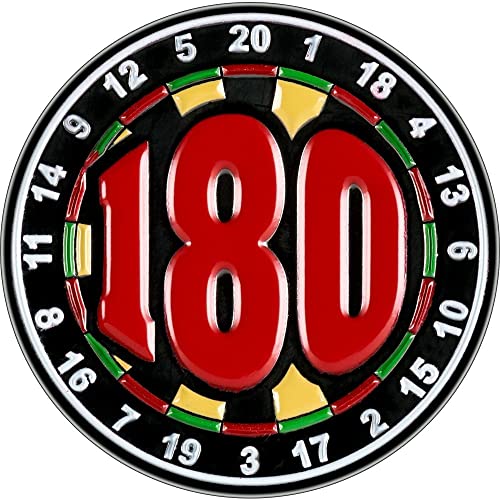 Designa 180 Dartboard Enamel Pin Trophy Badge, Great for Dart Teams & Leagues