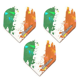 Designa  Holographic Ireland Fighting Irish 75 Micron Strong Standard Dart Flights (3 Sets - 9 Flights)