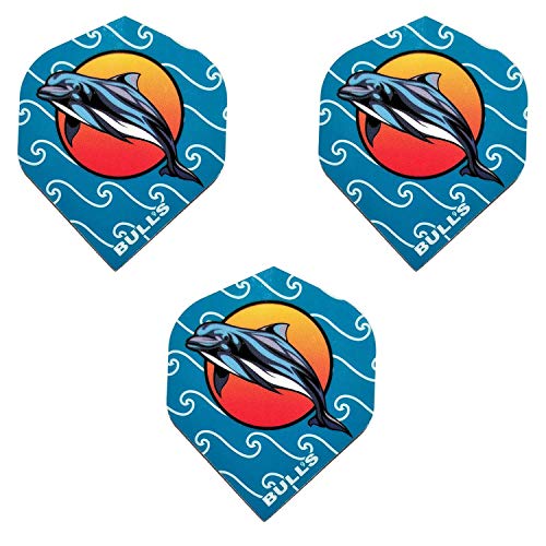 Bulls Powerflite Dolphin Waves & Water Dart Flights,100 Micron Extra Strong (1 Set)