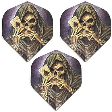 Designa Alchemy  Grim Reaper Ace Card 100 Micron Extra Strong Standard Dart Flights (3 Sets - 9 Flights)