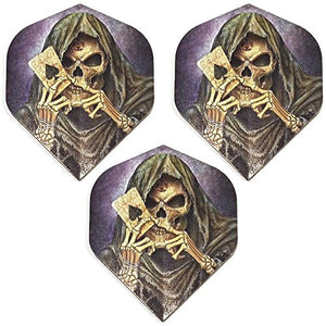 Designa Alchemy  Grim Reaper Ace Card 100 Micron Extra Strong Standard Dart Flights (3 Sets - 9 Flights)