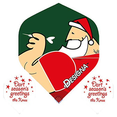 (1 Set) Santa Claus Season's Greatings Christmas Xmas Dart Flights, 100 Micron Extra Strong
