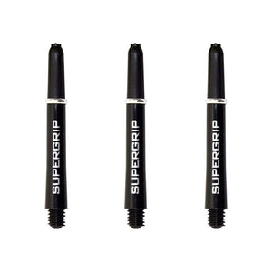 Harrows  Supergrip Stems Polycarbonate Dart Shafts with Machined Rings - Tweenie - Black and Silver