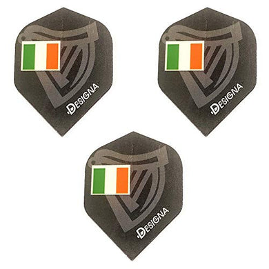 Designa Celtic Irish Scottish Harp Standard Dart Flights, 75 Micron (3 Sets - 9 Flights)