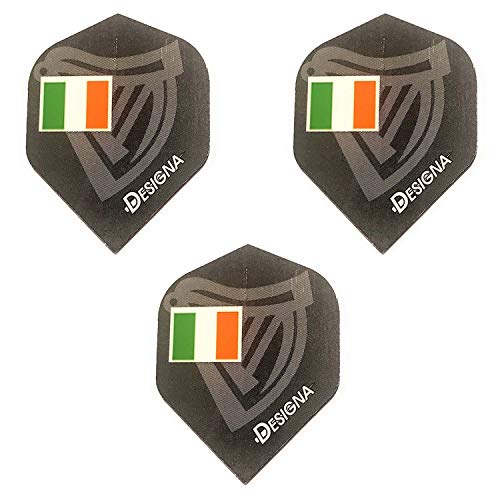 Designa Celtic Irish Scottish Harp Standard Dart Flights, 75 Micron (3 Sets - 9 Flights)
