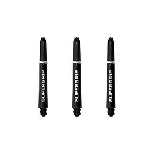Harrows Supergrip Dart Shafts, Polycarbonate Stems, Machined Rings, Short 35mm, Black & Silver (1 Set)