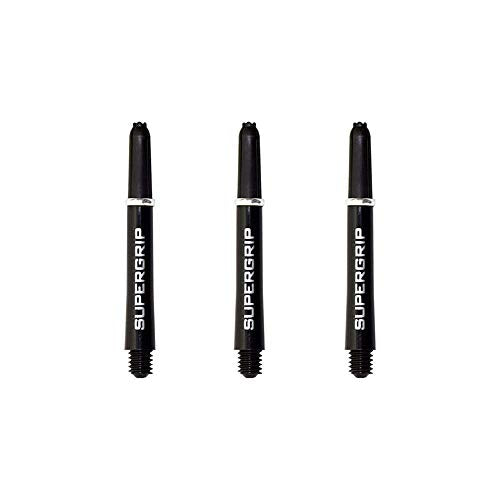 Harrows Supergrip Dart Shafts, Polycarbonate Stems, Machined Rings, Short 35mm, Black & Silver (1 Set)