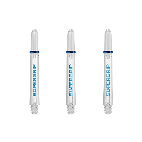 Harrows Supergrip Short Dart Shafts, Polycarbonate Stems, Machined Rings, ICE Clear (1 Set)
