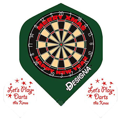 (1 Set) Merry Christmas & Happy New Year Dartboard Xmas Dart Flights, 100 Micron Extra Strong