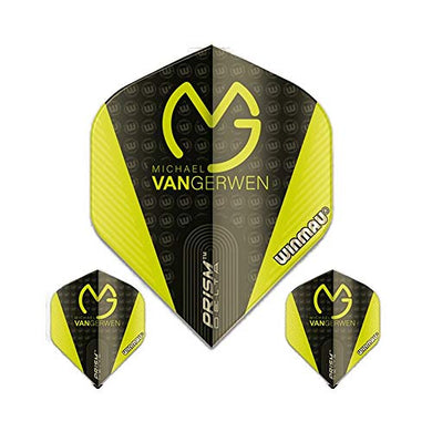 Winmau Prism Delta Pro Player Michael Van Gerwen Dart Flights, MvG Green Wing, 100 Micron Extra Strong (1 Set)