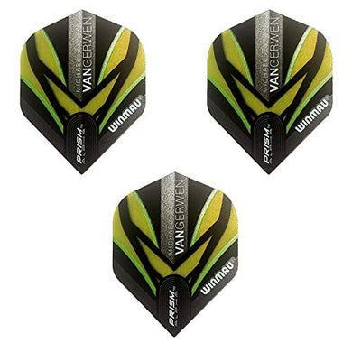 Winmau Prism Alpha Pro Player Michael Van Gerwen Dart Flights, MvG Green 145, 100 Micron Extra Strong (1 Set)