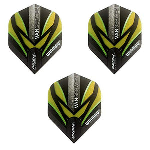 Winmau Prism Alpha Pro Player Michael Van Gerwen Dart Flights, MvG Green 145, 100 Micron Extra Strong (1 Set)