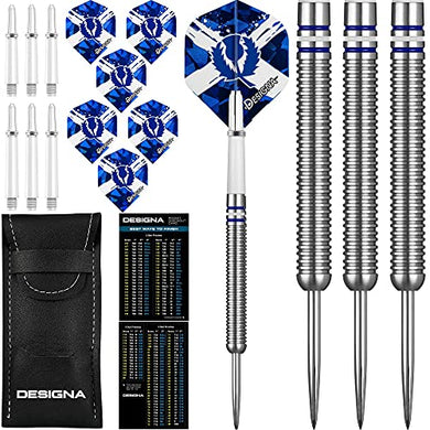 22g 90% Tungsten Scotland Scottish Patriot X Steel Tip Dart Set, Flights & Shafts Included (2 Sets Each), w/Travel Case, 22 Grams