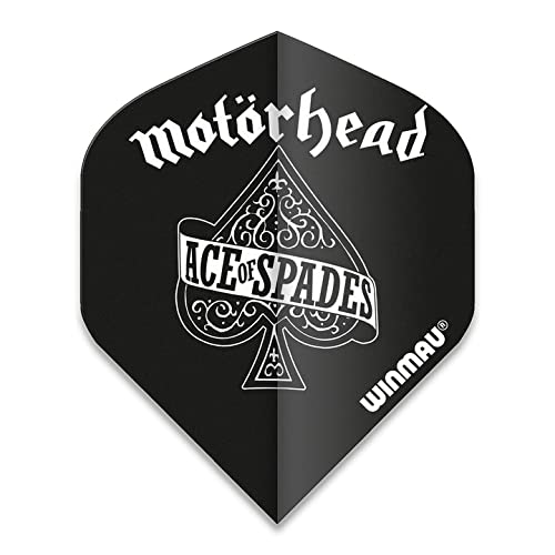 Winmau Motorhead Ace of Spades Rock Legends 100 Micron Strong Standard Dart Flights (3 Sets - 9 Flights)