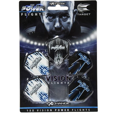 Phil Taylor Power Vision Dart Flight Pack (5 Sets - 15 Flights)