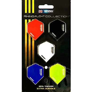 Winmau Rhino Extra Strong Dart Flight Collection, Rhino Technology, Mixed Colours (5 Sets)
