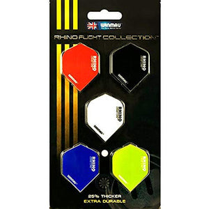 Winmau Rhino Extra Strong Dart Flight Collection, Rhino Technology, Mixed Colours (5 Sets)