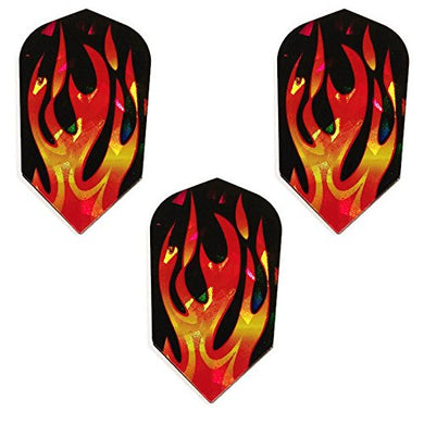 Harrows Hologram  Great Ball Of Fire Flames 75 Micron Strong Slim Dart Flights (3 Sets - 9 Flights)