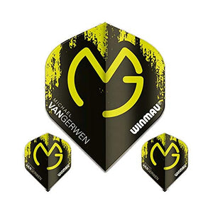 Winmau Mega Standard Michael Van Gerwen Dart Flights, MvG Black Splatter, 75 Micron (1 Set)