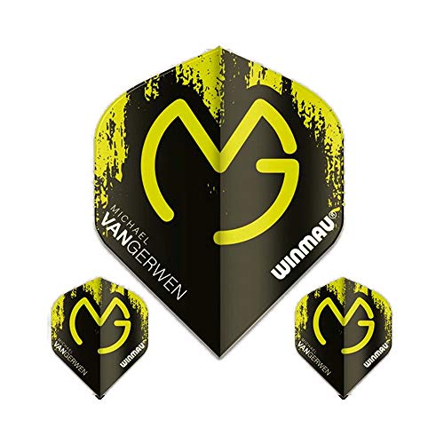 Winmau Mega Standard Michael Van Gerwen Dart Flights, MvG Black Splatter, 75 Micron (1 Set)