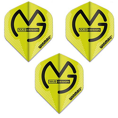 Winmau Mega Standard Michael Van Gerwen Dart Flights, MvG Green, 75 Micron (1 Set)