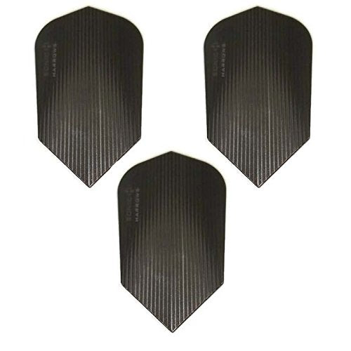 Harrows Sonic  Black Slim Smokey 100 Micron Strong Standard Dart Flights (3 Sets - 9 Flights)