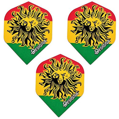 Designa Jamaican Iron Lion Zion Dart Flights, 75 Micron (1 Set)