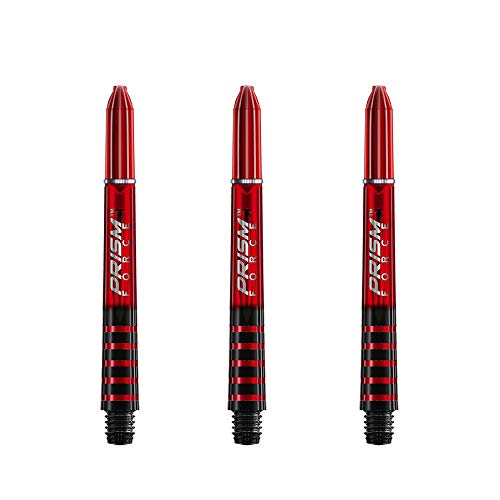 Winmau Prism Force Dart Shafts, Force Grip Zone Stems, Medium 48mm, Red