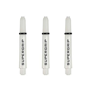 Harrows Supergrip Short Dart Shafts, Polycarbonate Stems, Machined Rings, White (1 Set)