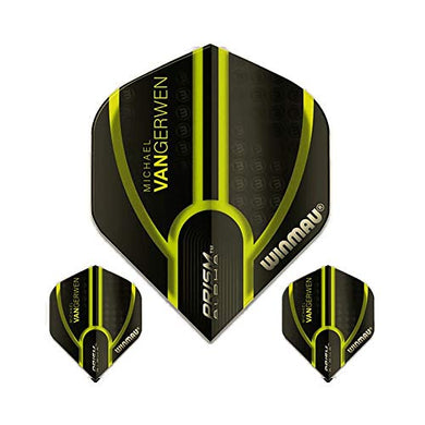 Winmau Prism Alpha Pro Player Michael Van Gerwen Dart Flights, MvG Green 143, 100 Micron Extra Strong (1 Set)