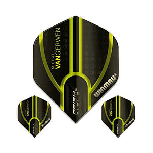 Winmau Prism Alpha Pro Player Michael Van Gerwen Dart Flights, MvG Green 143, 100 Micron Extra Strong (1 Set)