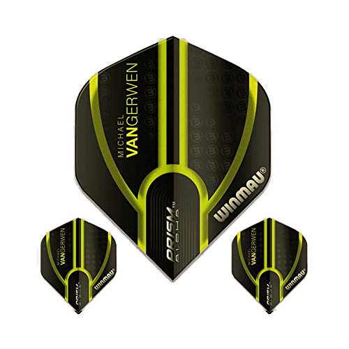 Winmau Prism Alpha Pro Player Michael Van Gerwen Dart Flights, MvG Green 143, 100 Micron Extra Strong (1 Set)
