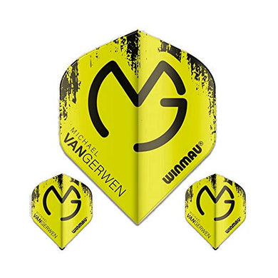 Winmau Mega Standard Michael Van Gerwen Dart Flights, MvG Green Splatter, 75 Micron (1 Set)